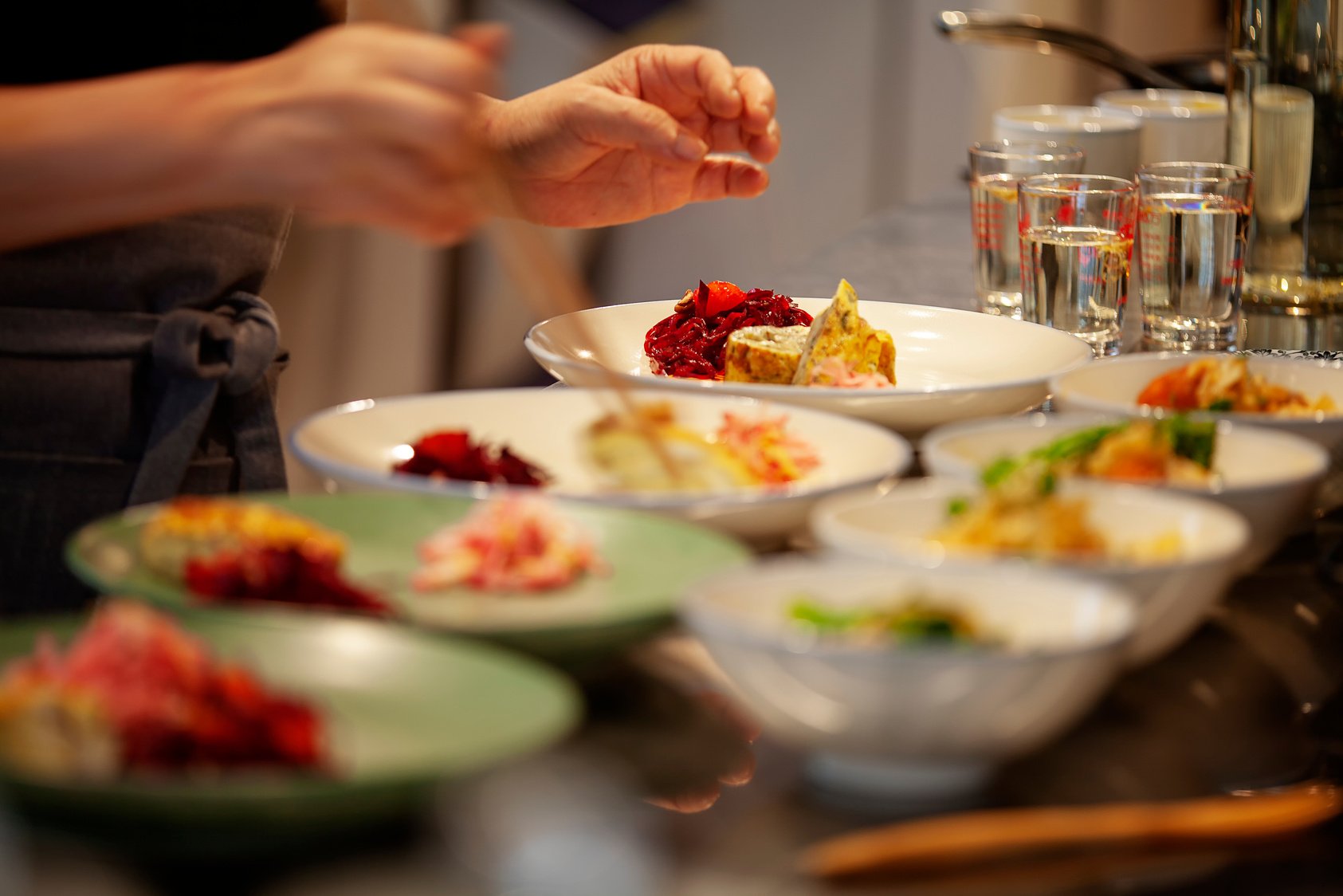 Chef Plating Gourmet Food